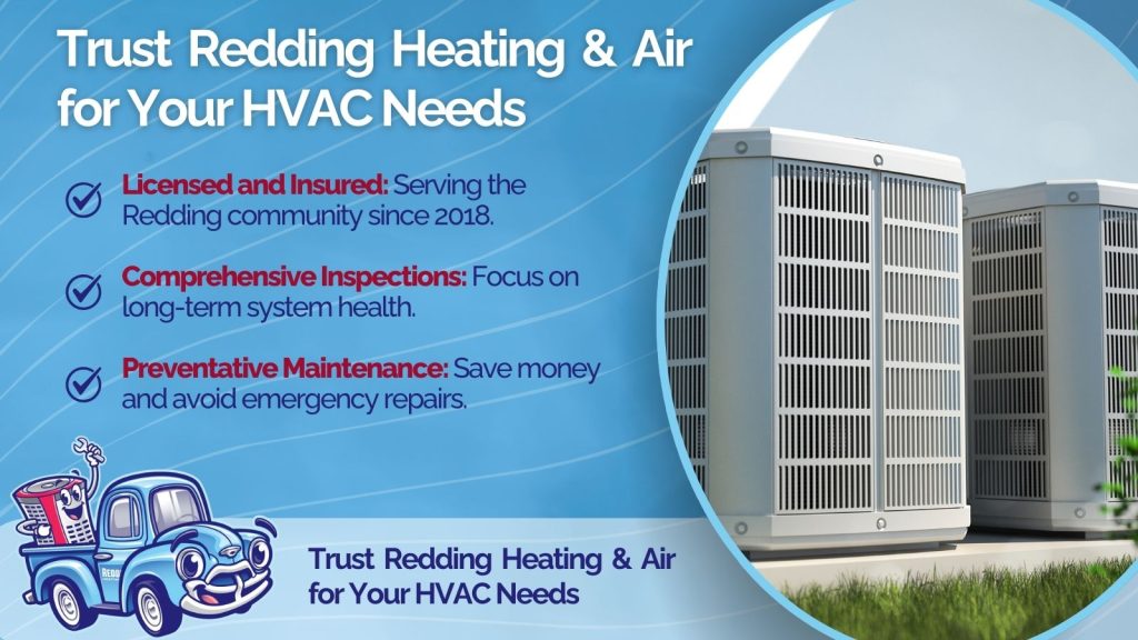 This is an image of two AC units sitting next to a house. The headline reads trust, threading heating, and air for all your HVAC needs.